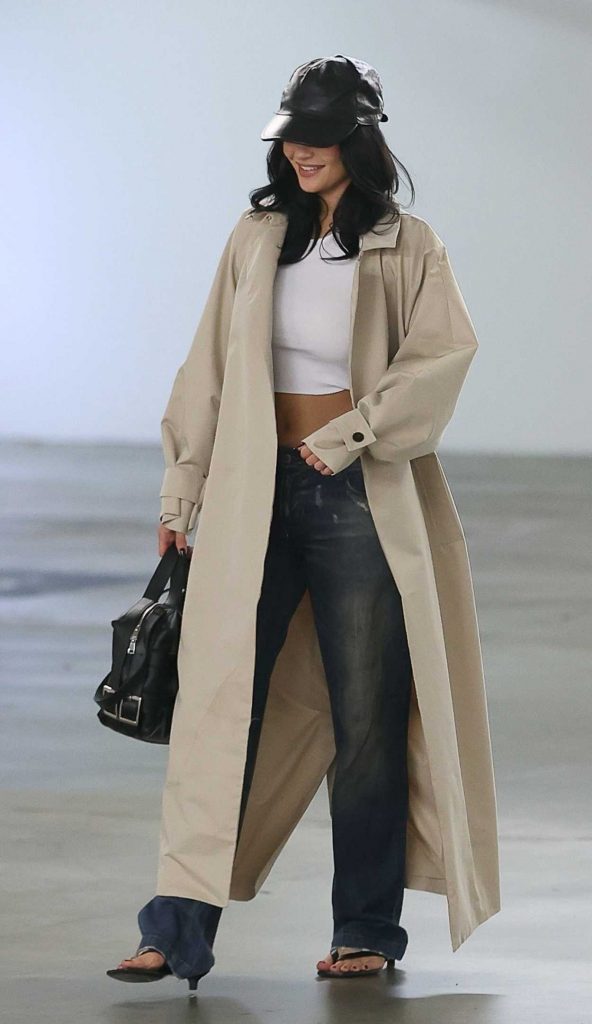 Kylie Jenner in a Beige Trench Coat