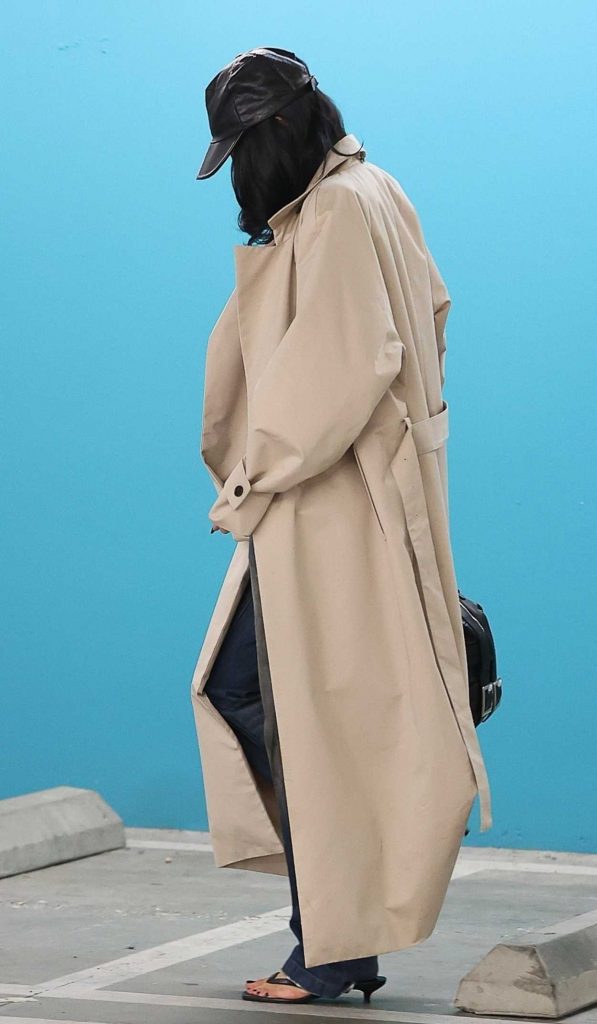 Kylie Jenner in a Beige Trench Coat