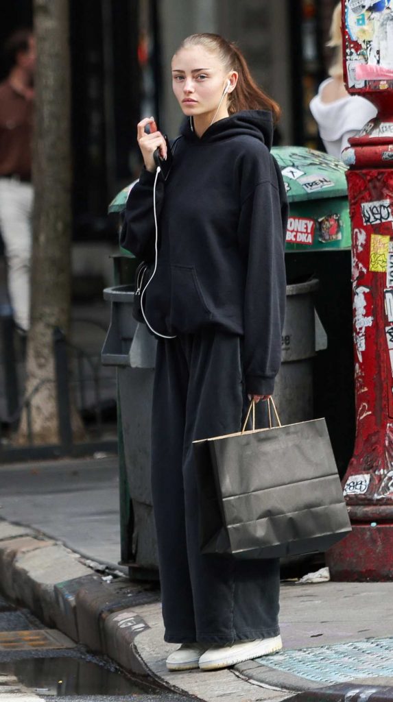 Leni Klum in a Black Sweatsuit