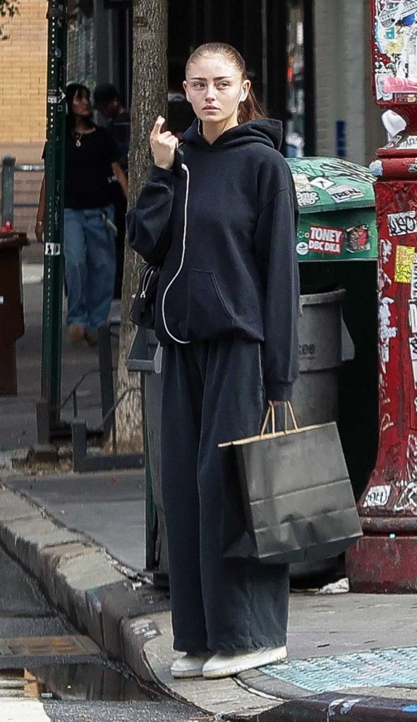 Leni Klum in a Black Sweatsuit