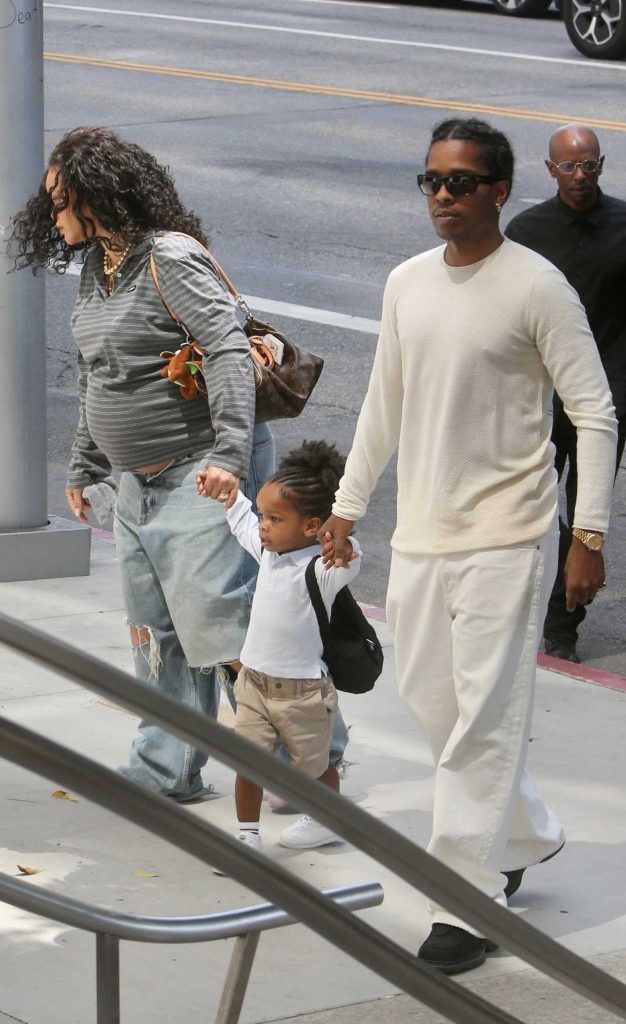 Rihanna in a Blue Ripped Jeans