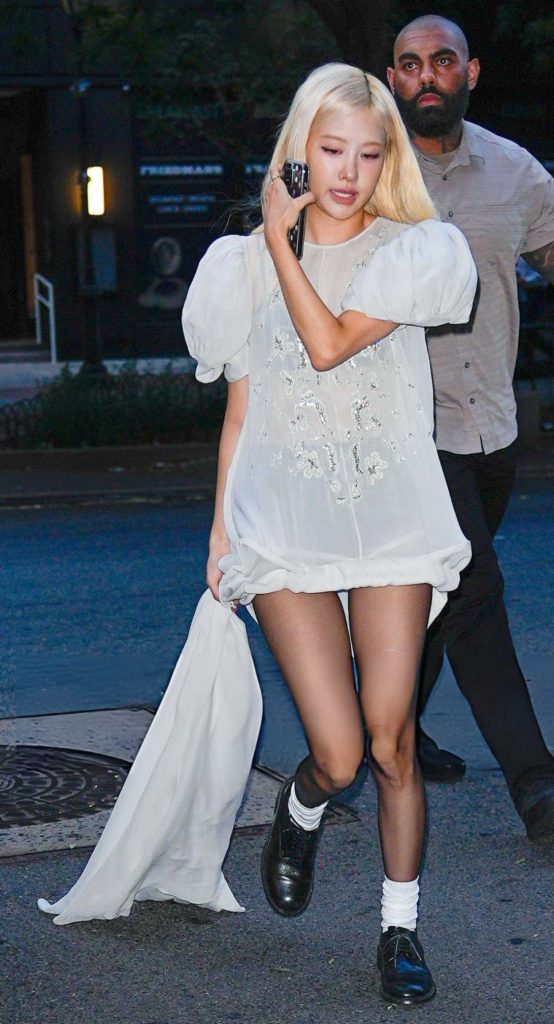 Roseanne Park in a White See-Through Dress