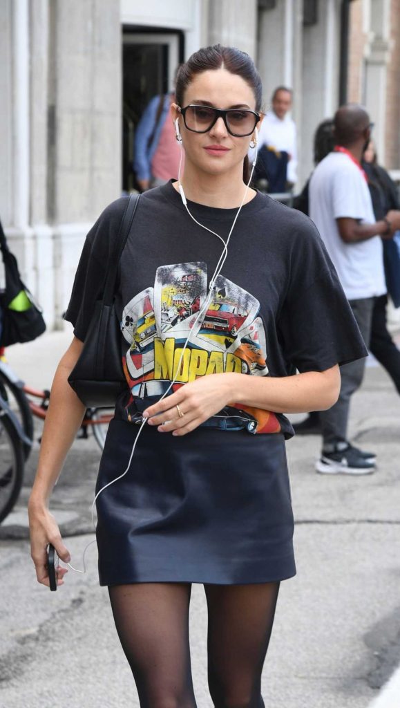 Shailene Woodley in a Black Tee