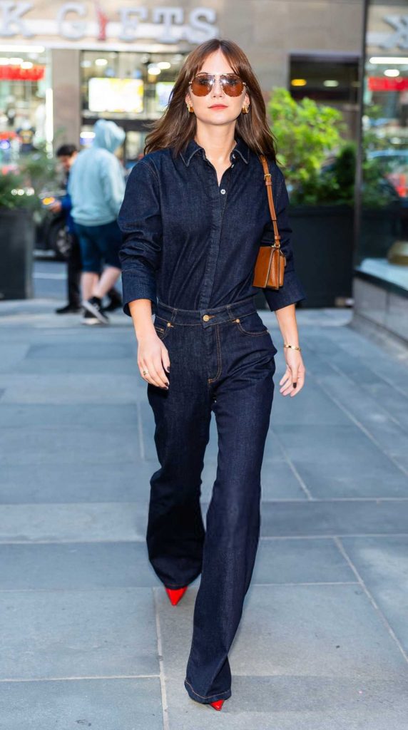 Emilia Jones in a Denim Ensemble