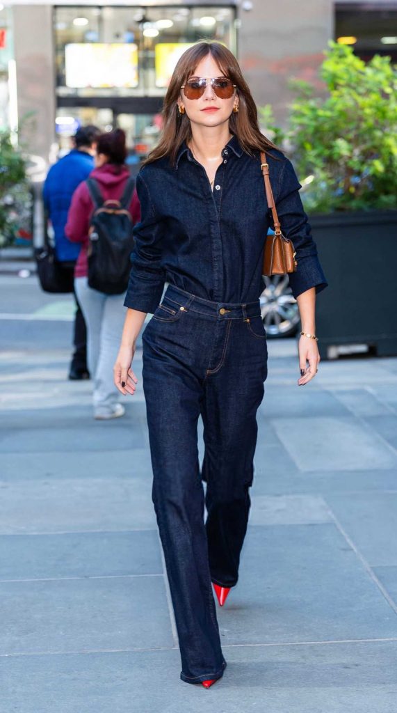 Emilia Jones in a Denim Ensemble