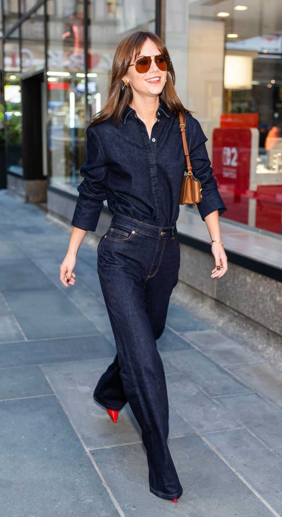 Emilia Jones in a Denim Ensemble