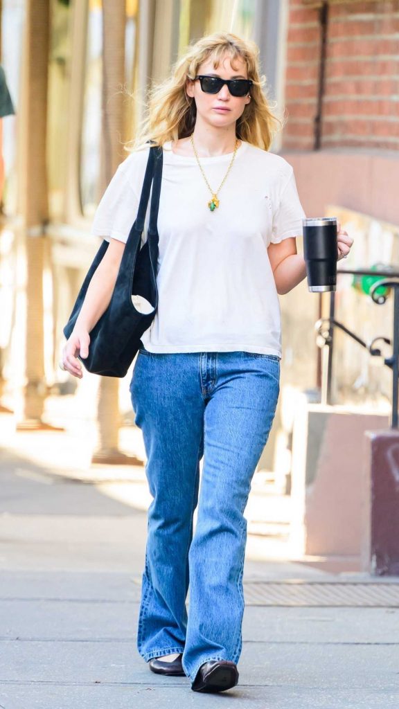 Jennifer Lawrence in a White Tee