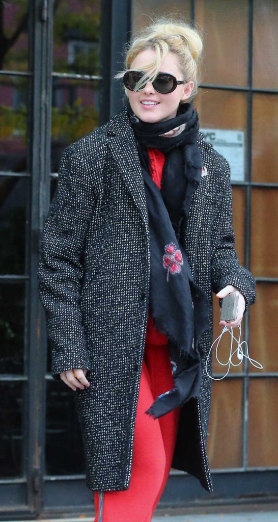 Kathryn Newton in a Grey Coat