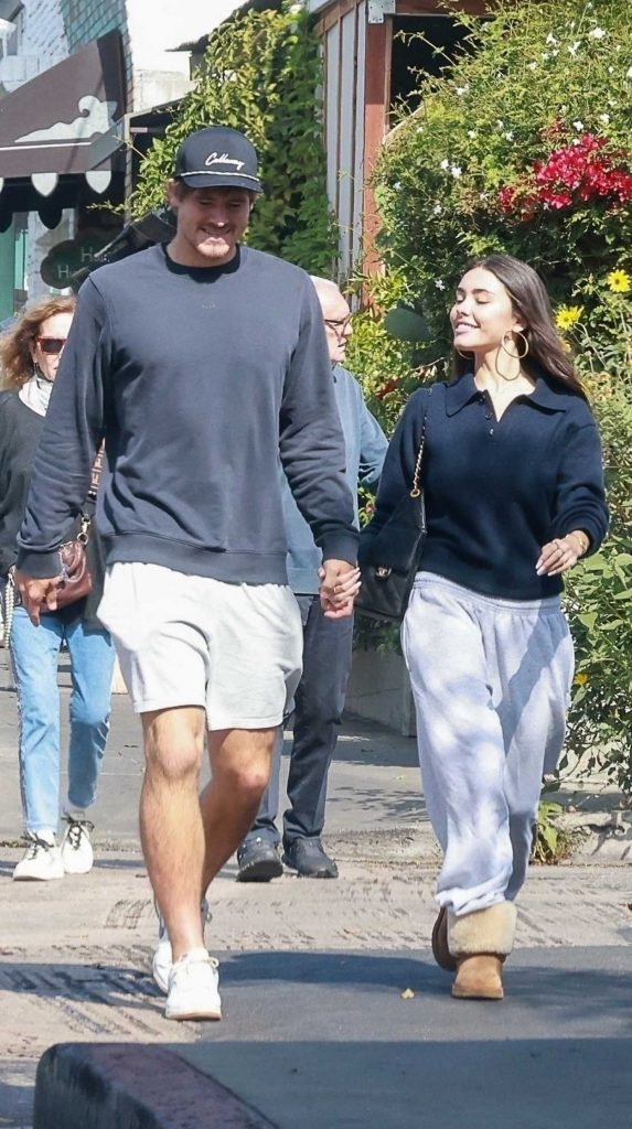 Madison Beer in a White Sweatpants