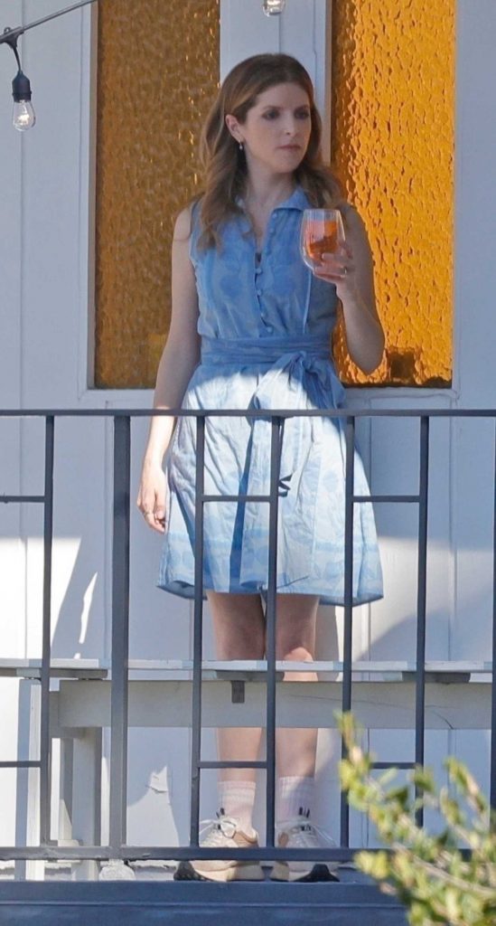 Anna Kendrick in a Blue Dress