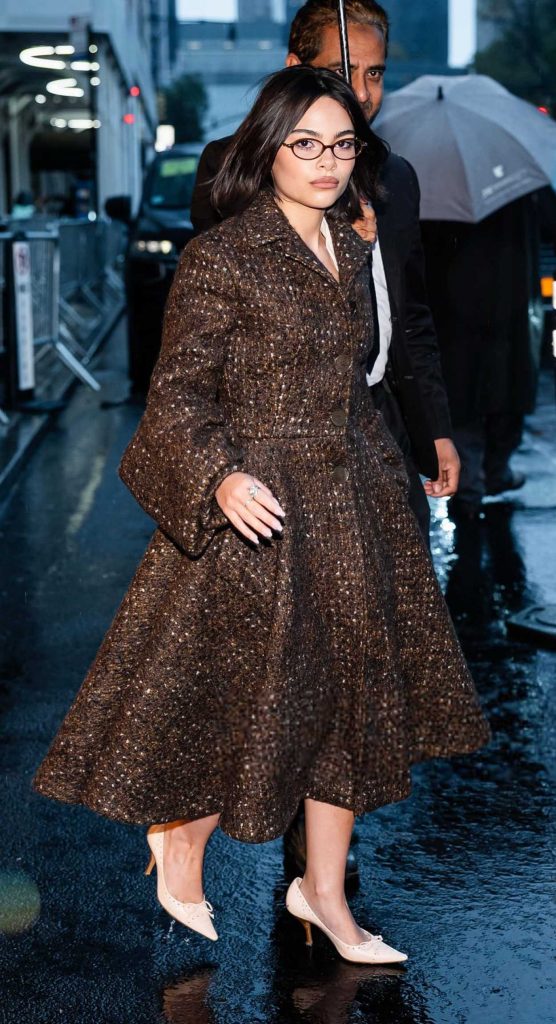 Ariana Greenblatt in a Brown Coat