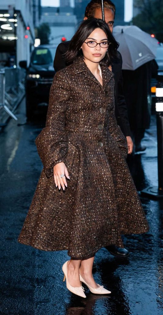 Ariana Greenblatt in a Brown Coat