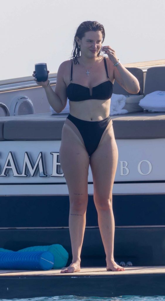 Bella Thorne in a Black Bikini