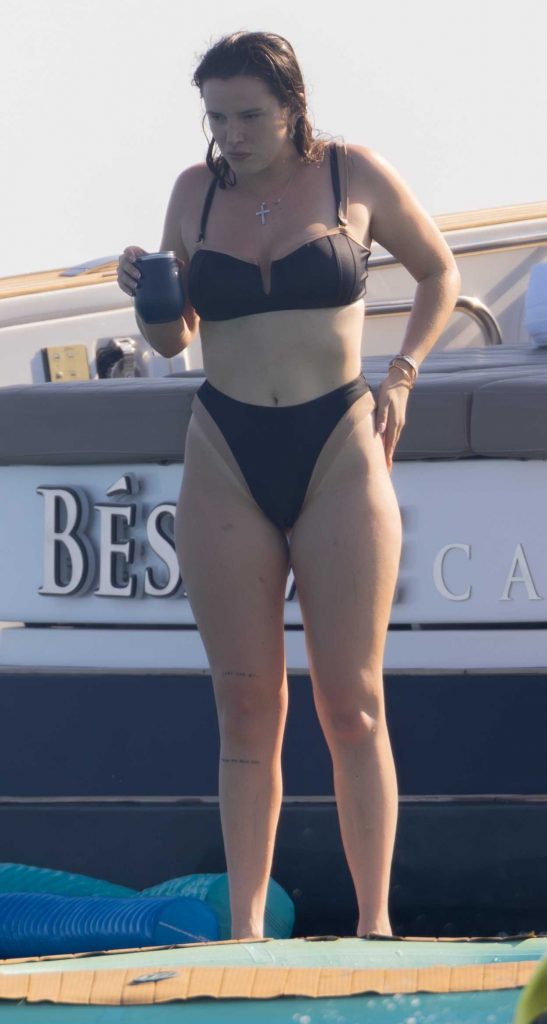 Bella Thorne in a Black Bikini