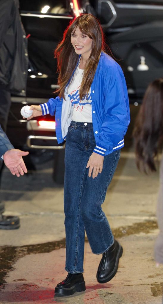 Elizabeth Olsen in a Blue Jacket