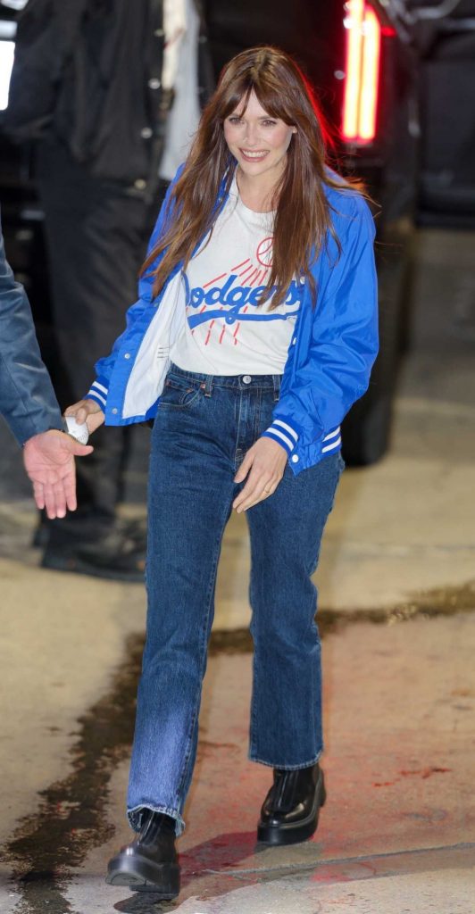 Elizabeth Olsen in a Blue Jacket