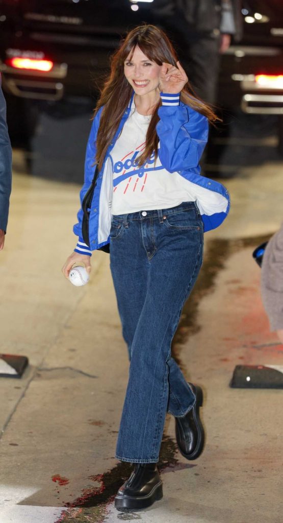 Elizabeth Olsen in a Blue Jacket