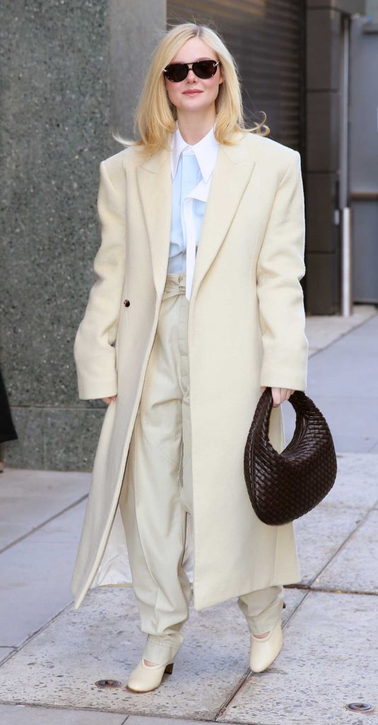 Elle Fanning in a White Ensemble