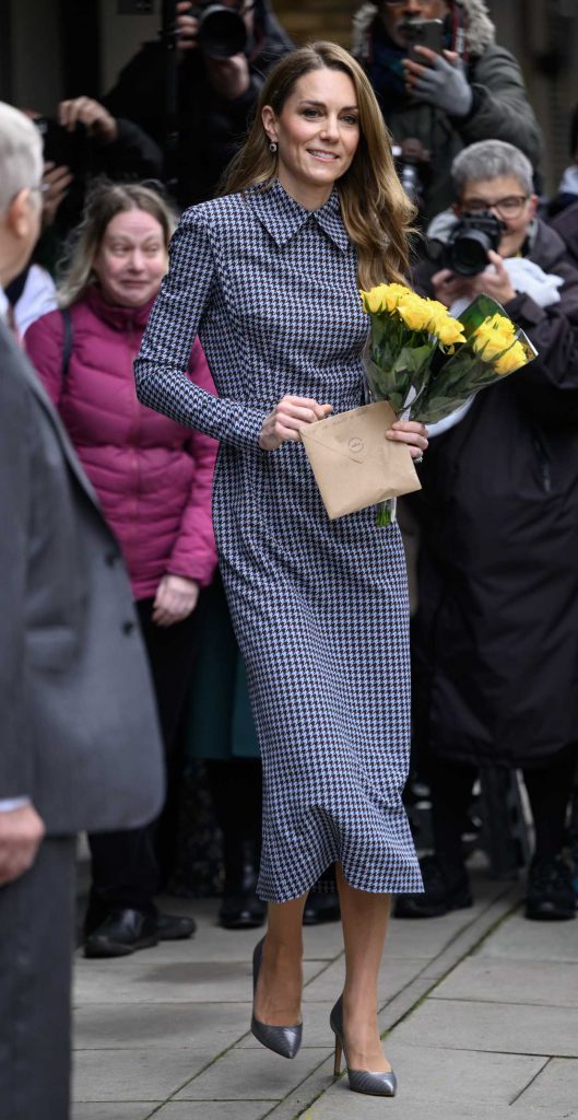 Kate Middleton in a Houndstooth Patterned Dress