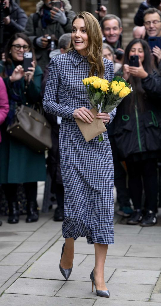 Kate Middleton in a Houndstooth Patterned Dress