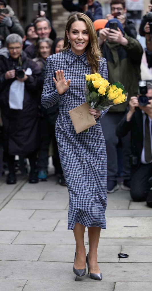 Kate Middleton in a Houndstooth Patterned Dress