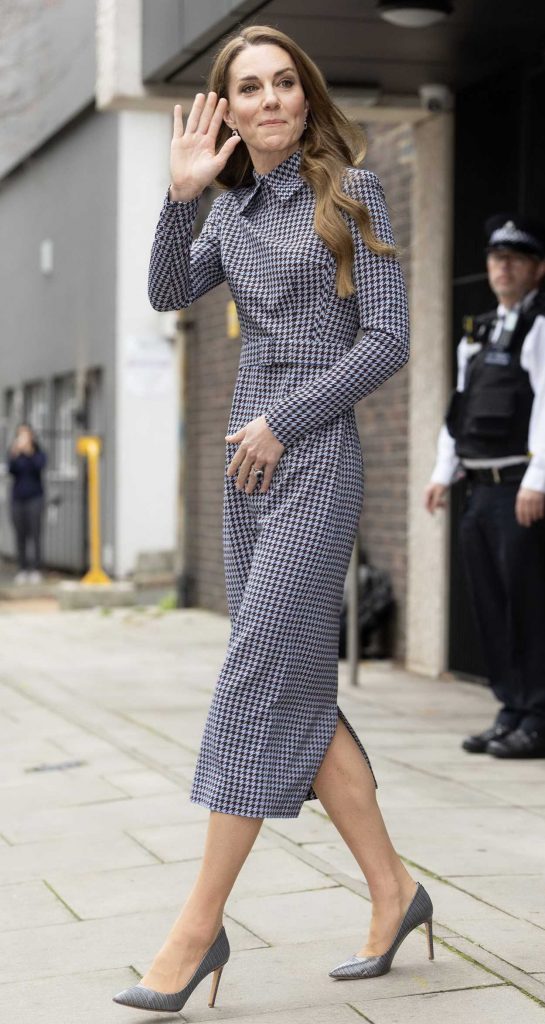Kate Middleton in a Houndstooth Patterned Dress