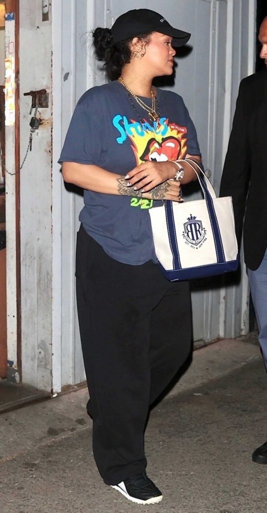 Rihanna in a Black Cap