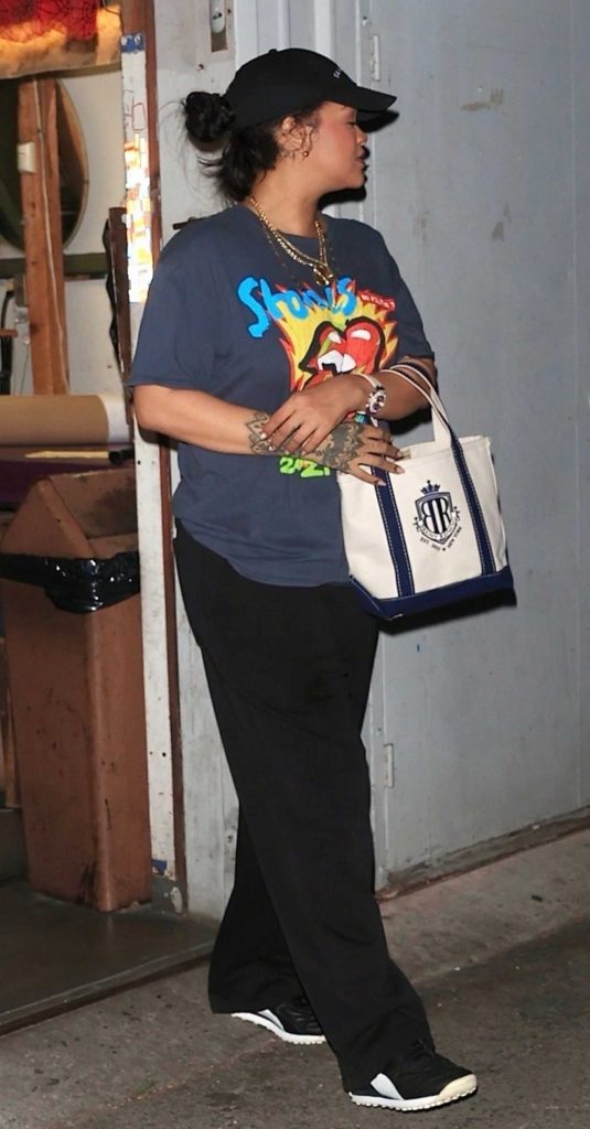 Rihanna in a Black Cap