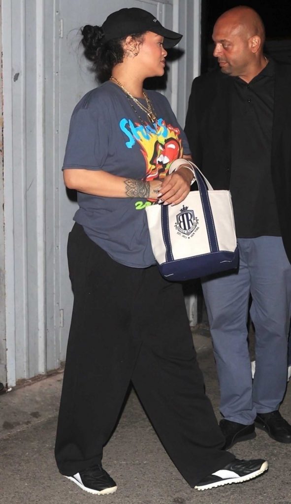 Rihanna in a Black Cap