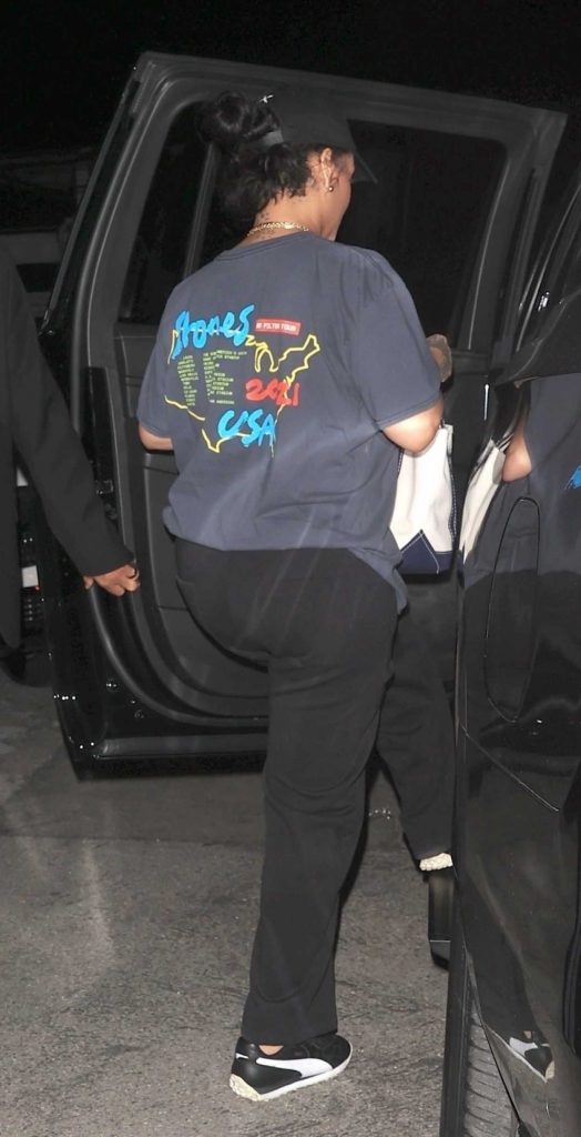 Rihanna in a Black Cap