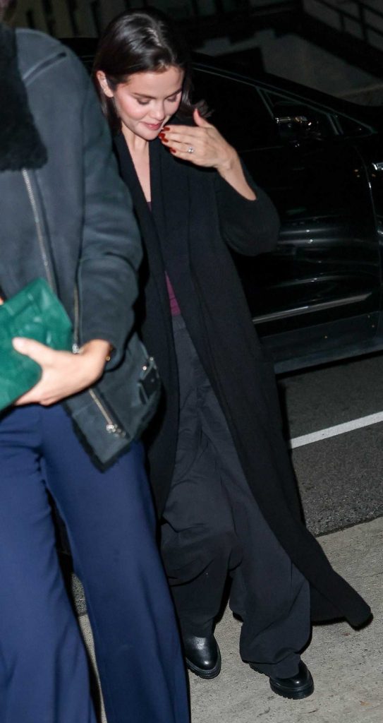 Selena Gomez in a Black Coat