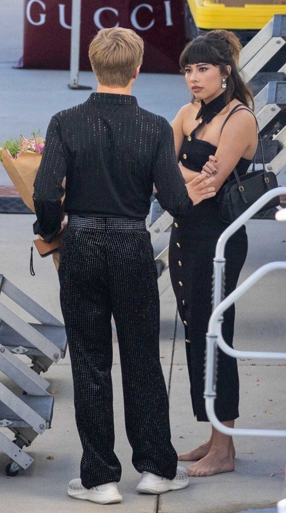 Xochitl Gomez in a Black Dress