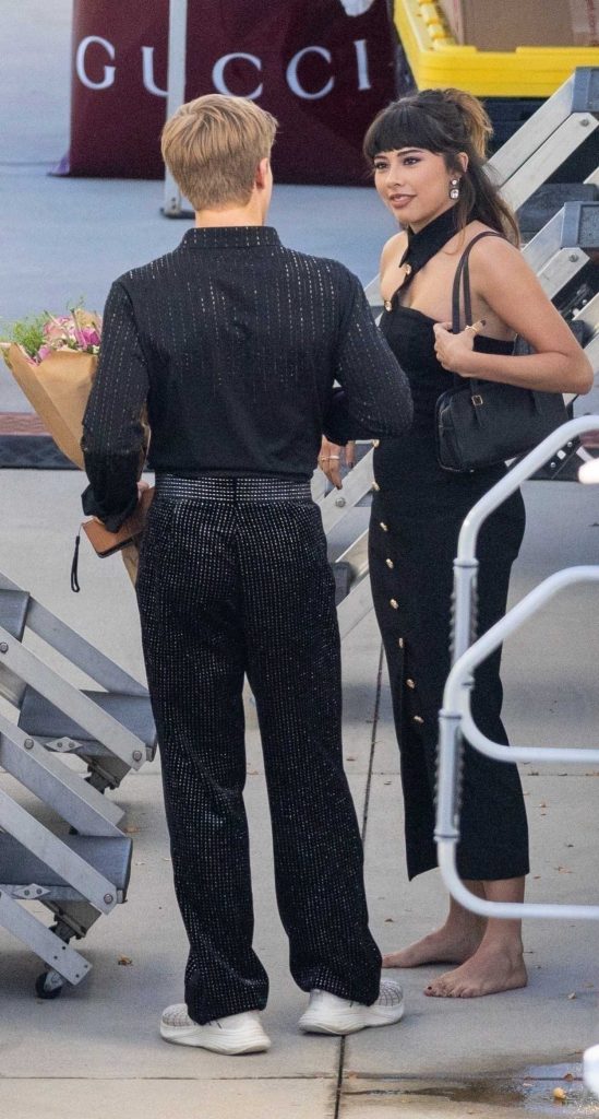 Xochitl Gomez in a Black Dress