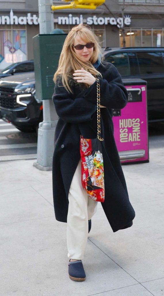 Jennifer Lawrence in a Black Coat