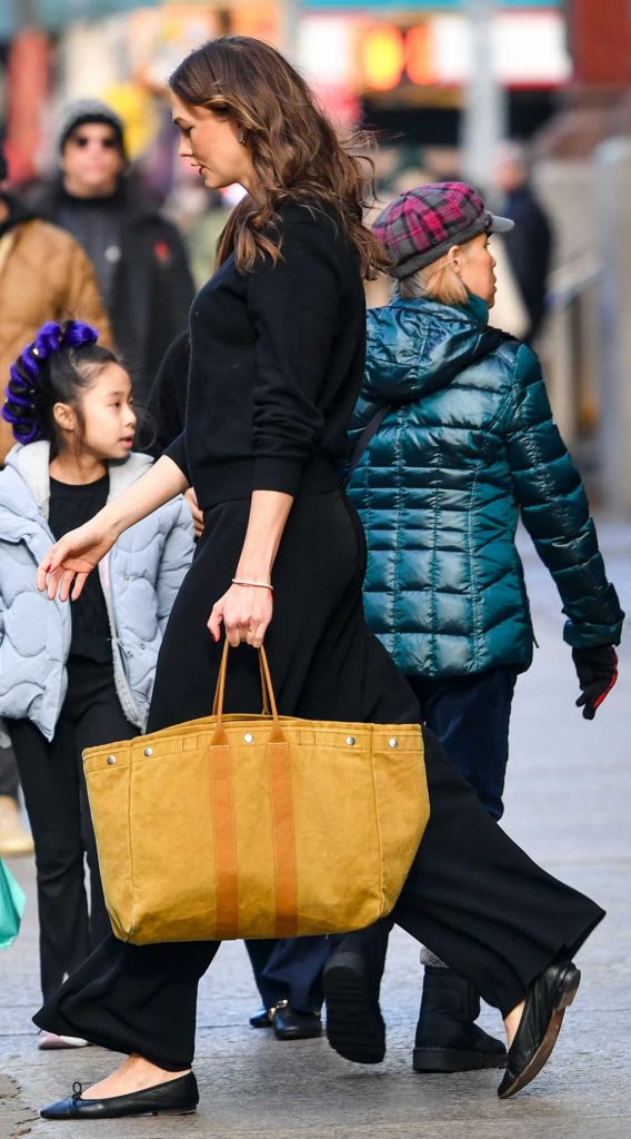 Karlie Kloss in a Black Ensemble