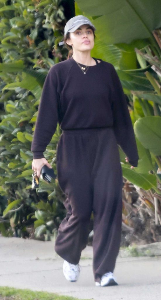 Lucy Hale in a Black Sweatsuit