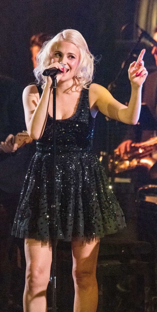 Pixie Lott in a Black Mini Dress