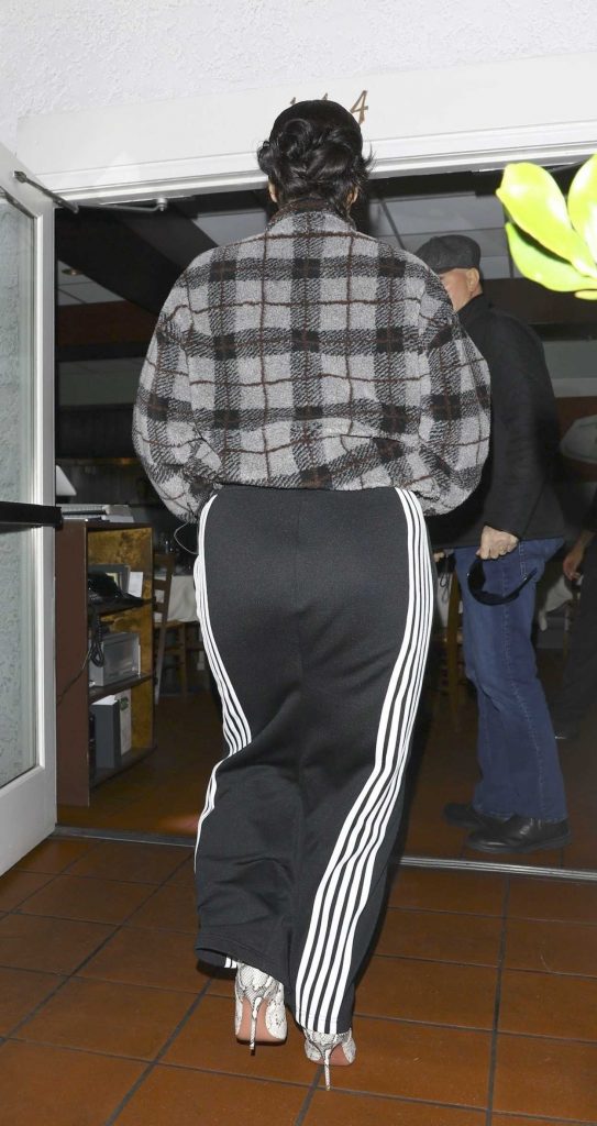 Rihanna in a Grey Plaid Jacket