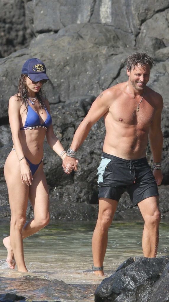 Alessandra Ambrosio in a Blue Bikini