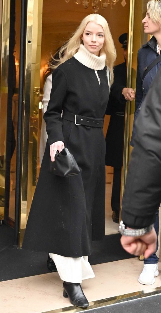 Anya Taylor-Joy in a Black Coat