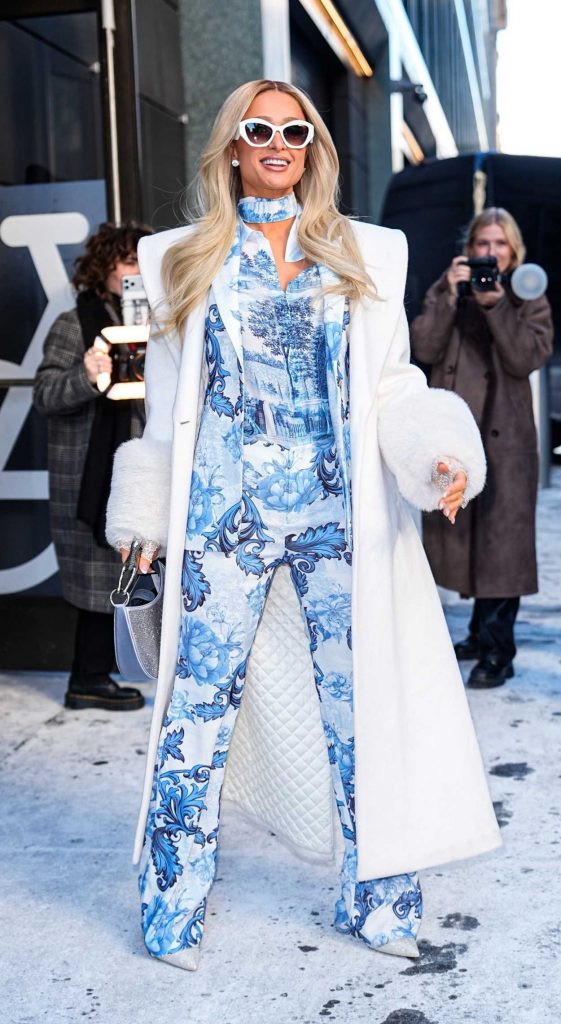 Paris Hilton in a White Coat