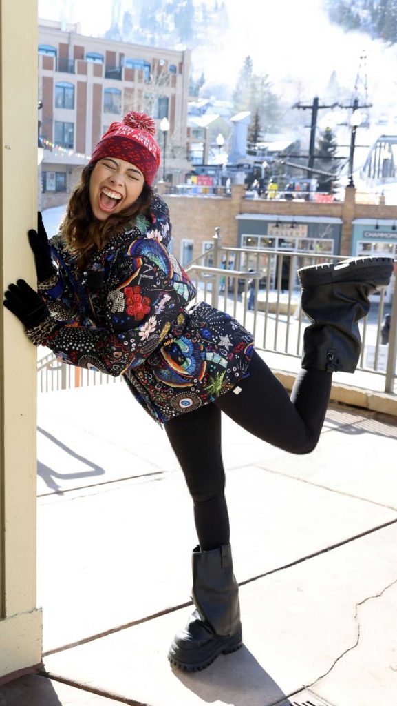 Xochitl Gomez in a Patterned Jacket