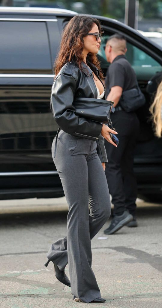 Eiza Gonzalez in a Black Leather Jacket