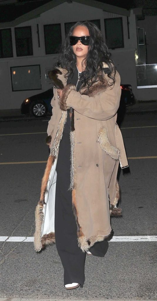 Rihanna in a Tan Coat