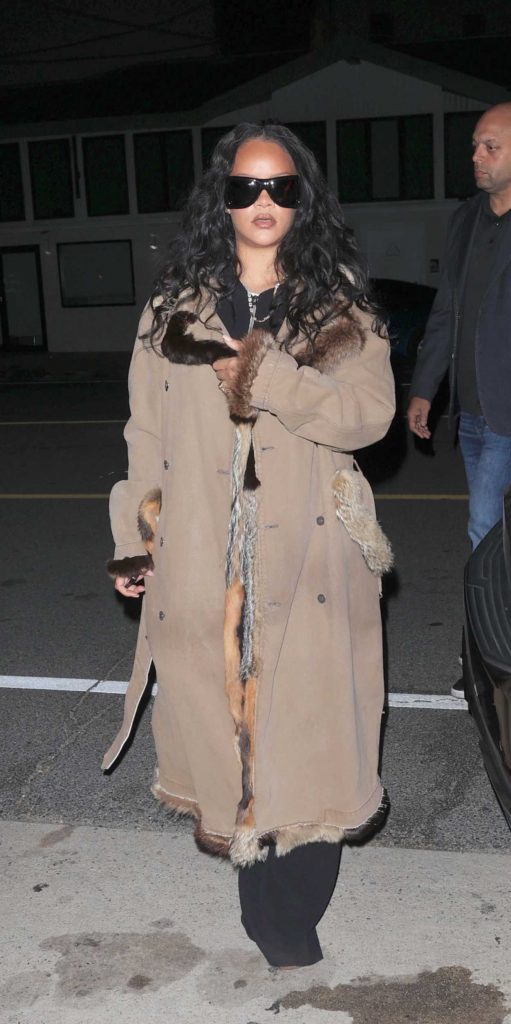 Rihanna in a Tan Coat