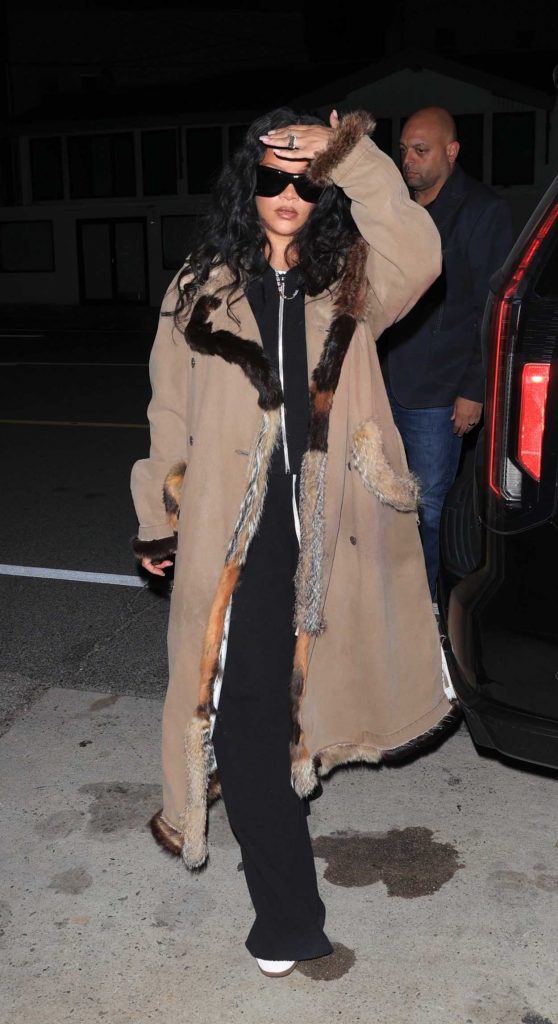 Rihanna in a Tan Coat