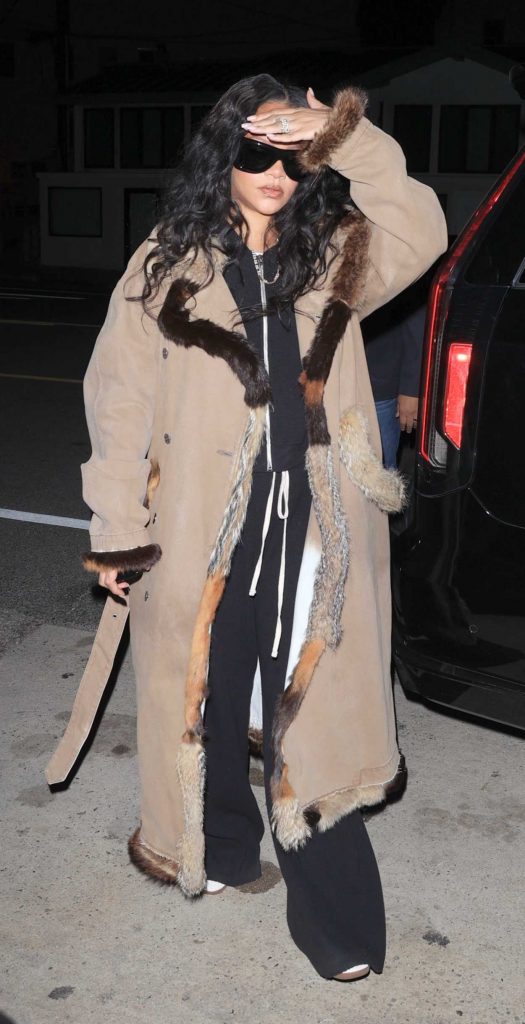 Rihanna in a Tan Coat