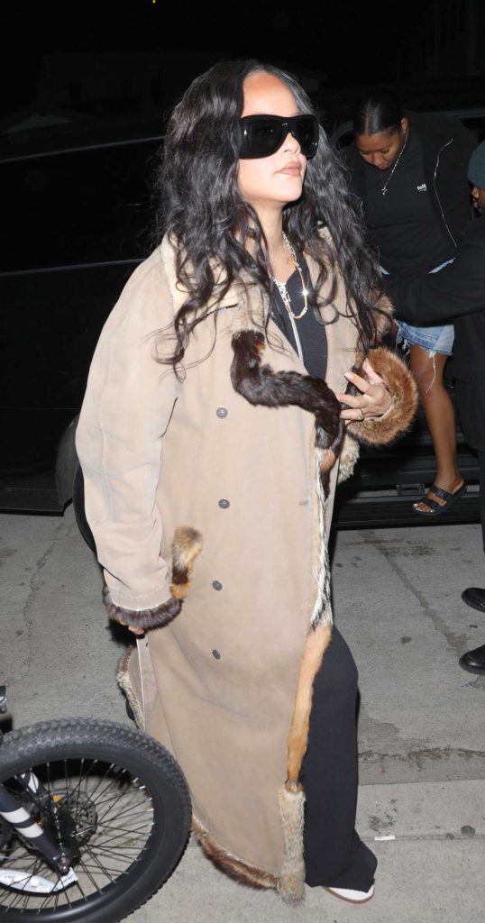 Rihanna in a Tan Coat