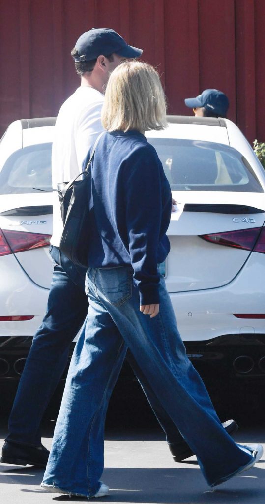 Sydney Sweeney in a Navy Sweatshirt