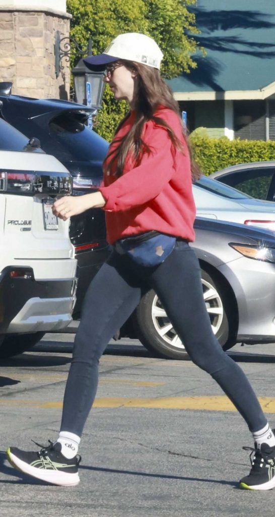 Alison Brie in a Red Sweatshirt